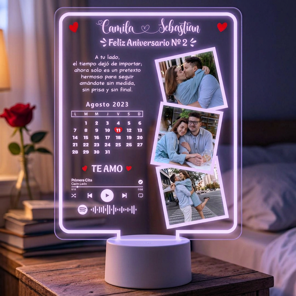Lámpara Led 3D Amor Calendario 1