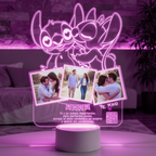 Lampara Led 3D Stitch Enamorado