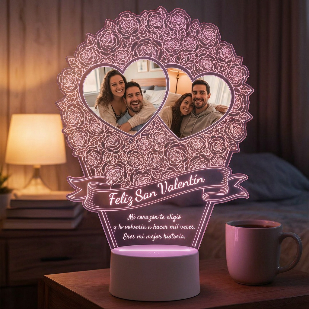 Lampara Led 3D Rosas