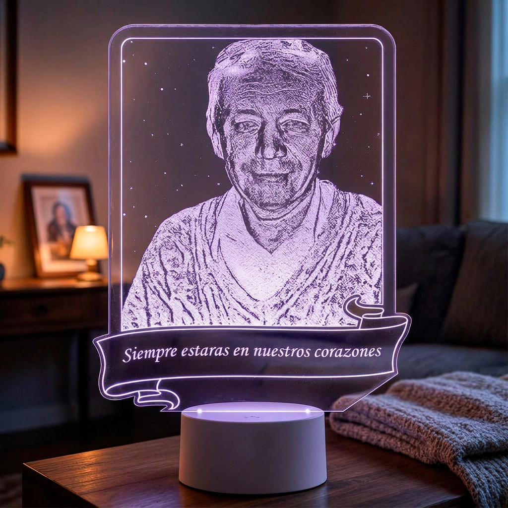 Lampara Led 3D Fotográfica Pergamino