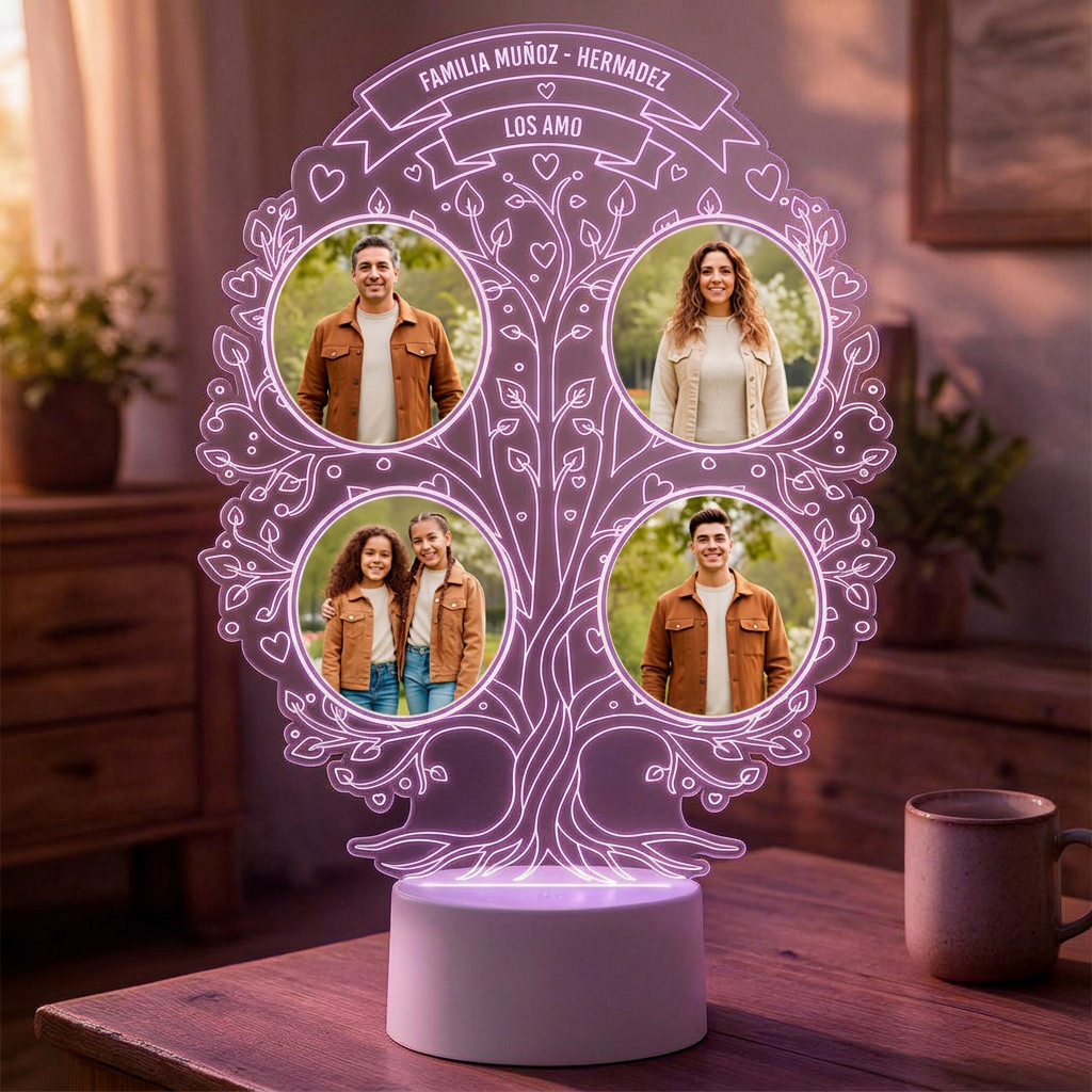 Lámpara Led 3D Árbol de la Familia
