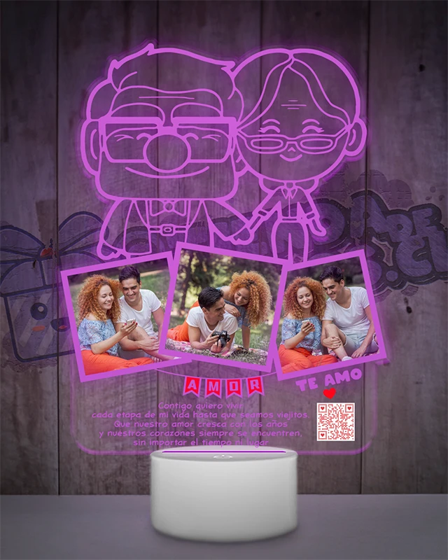 Lampara Led 3D Abuelitos Up