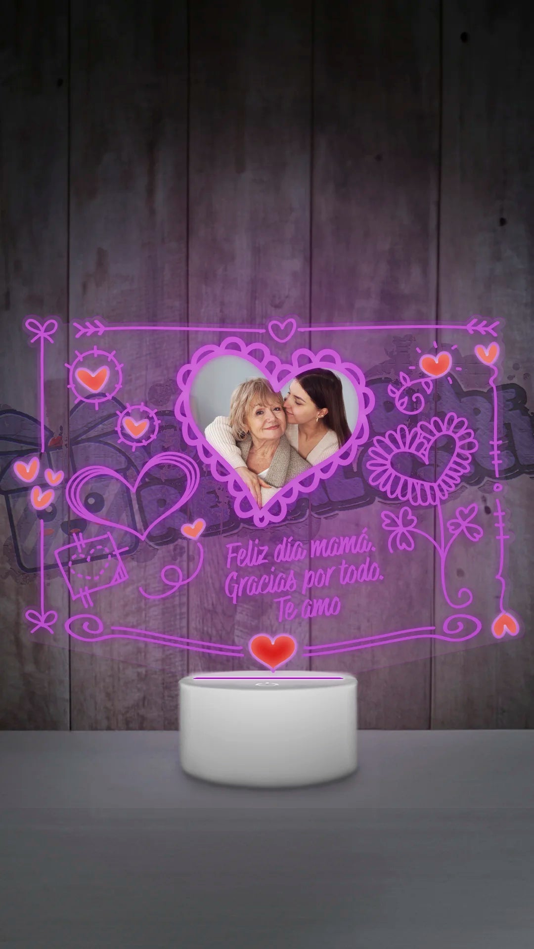 Lampara Led 3D Cute Corazon