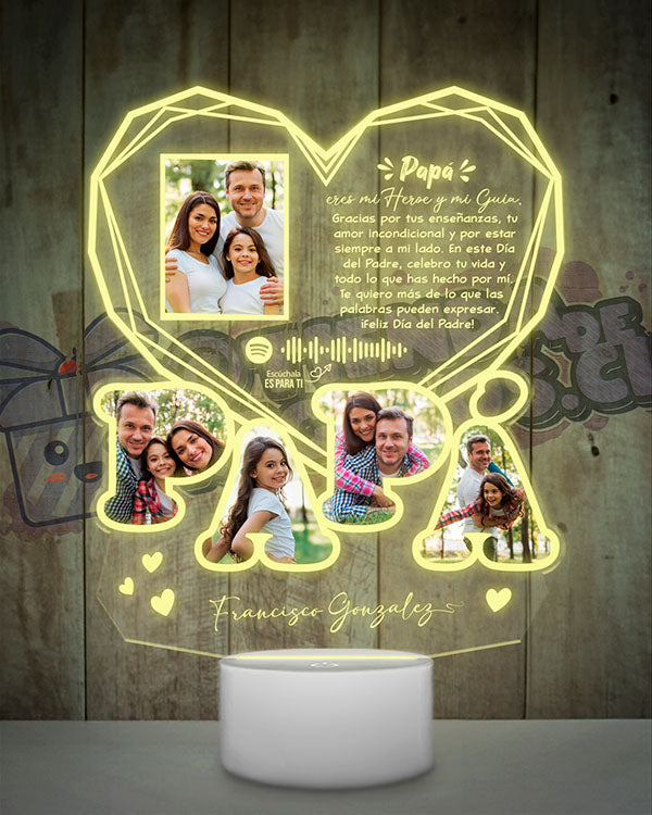 Lampara Led 3D Papa Diamante