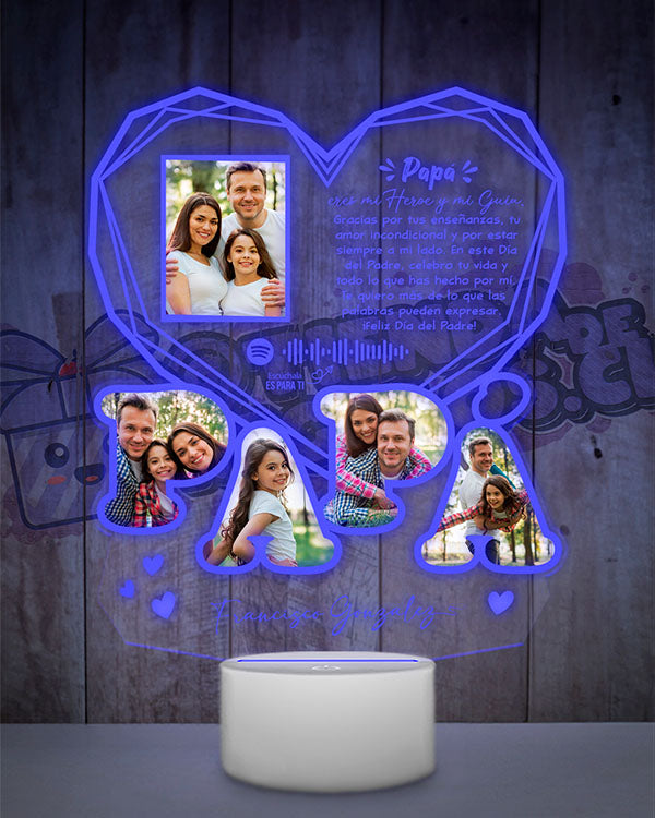 Lampara Led 3D Papa Diamante