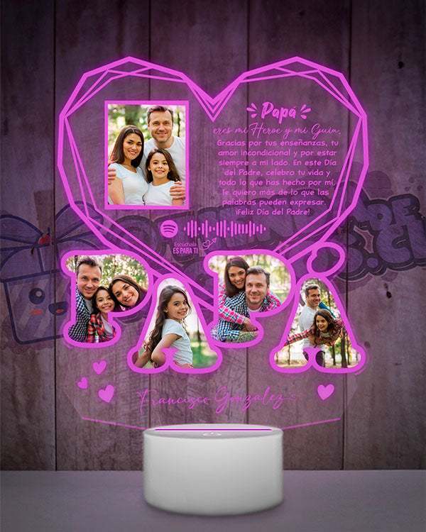 Lampara Led 3D Papa Diamante