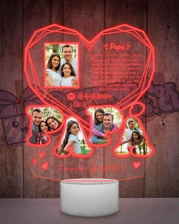 Lampara Led 3D Papa Diamante