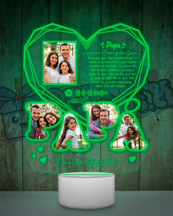 Lampara Led 3D Papa Diamante