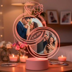 Lampara Led 3D Anillos de Aniversario