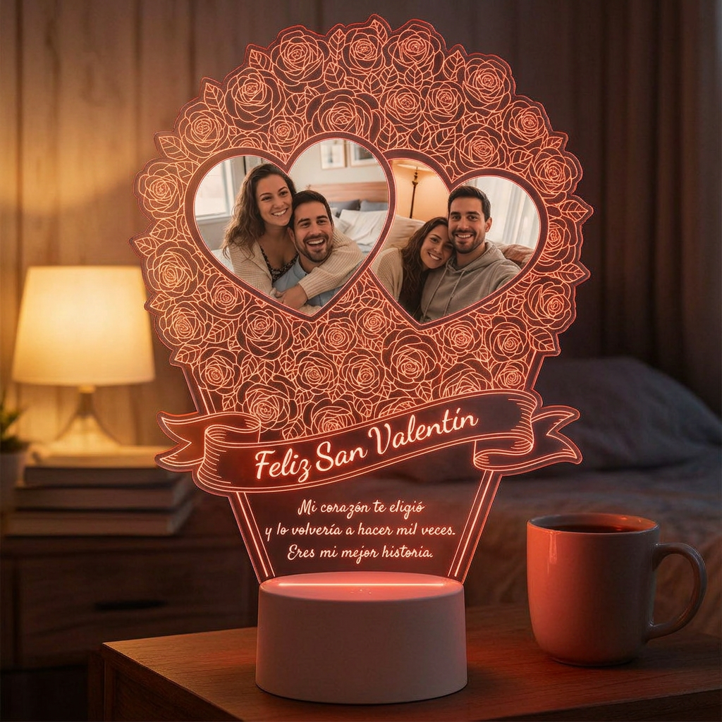 Lampara Led 3D Rosas