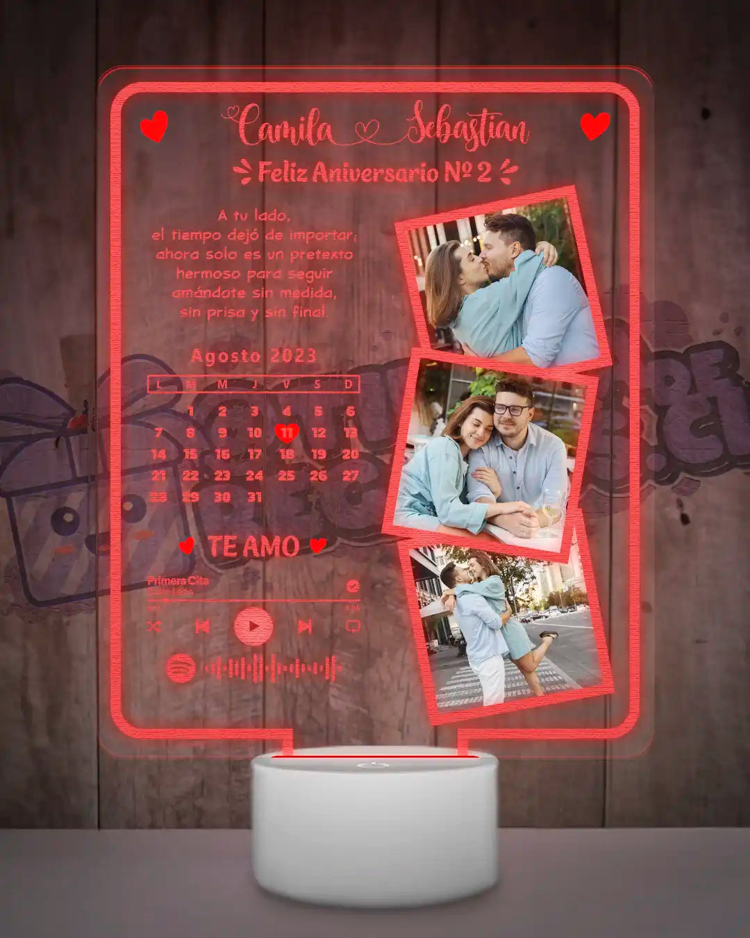 Lámpara Led 3D Amor Calendario 1