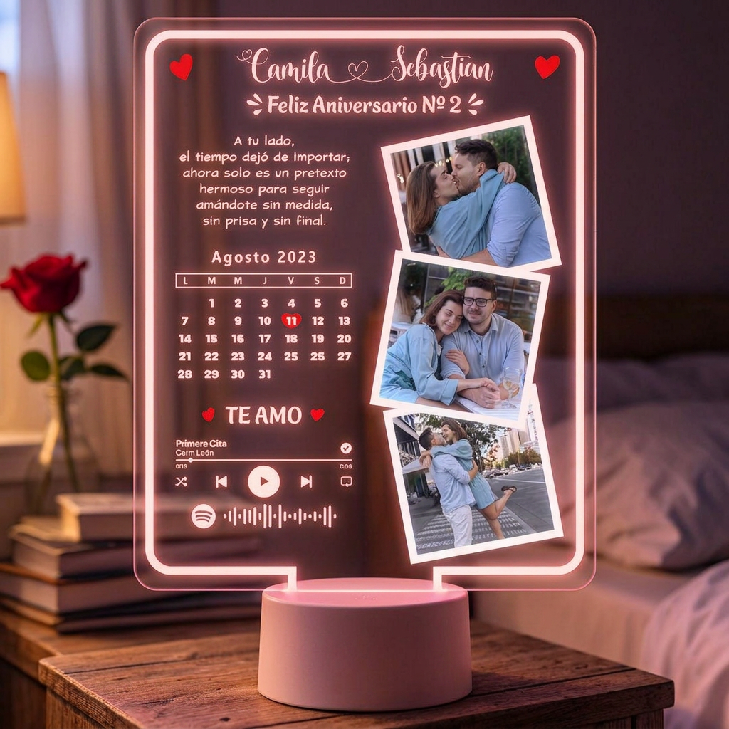 Lámpara Led 3D Amor Calendario 1
