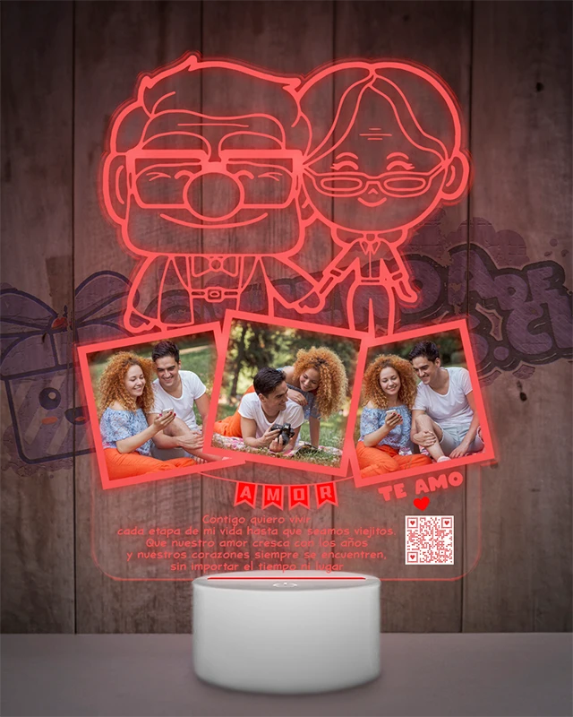 Lampara Led 3D Abuelitos Up