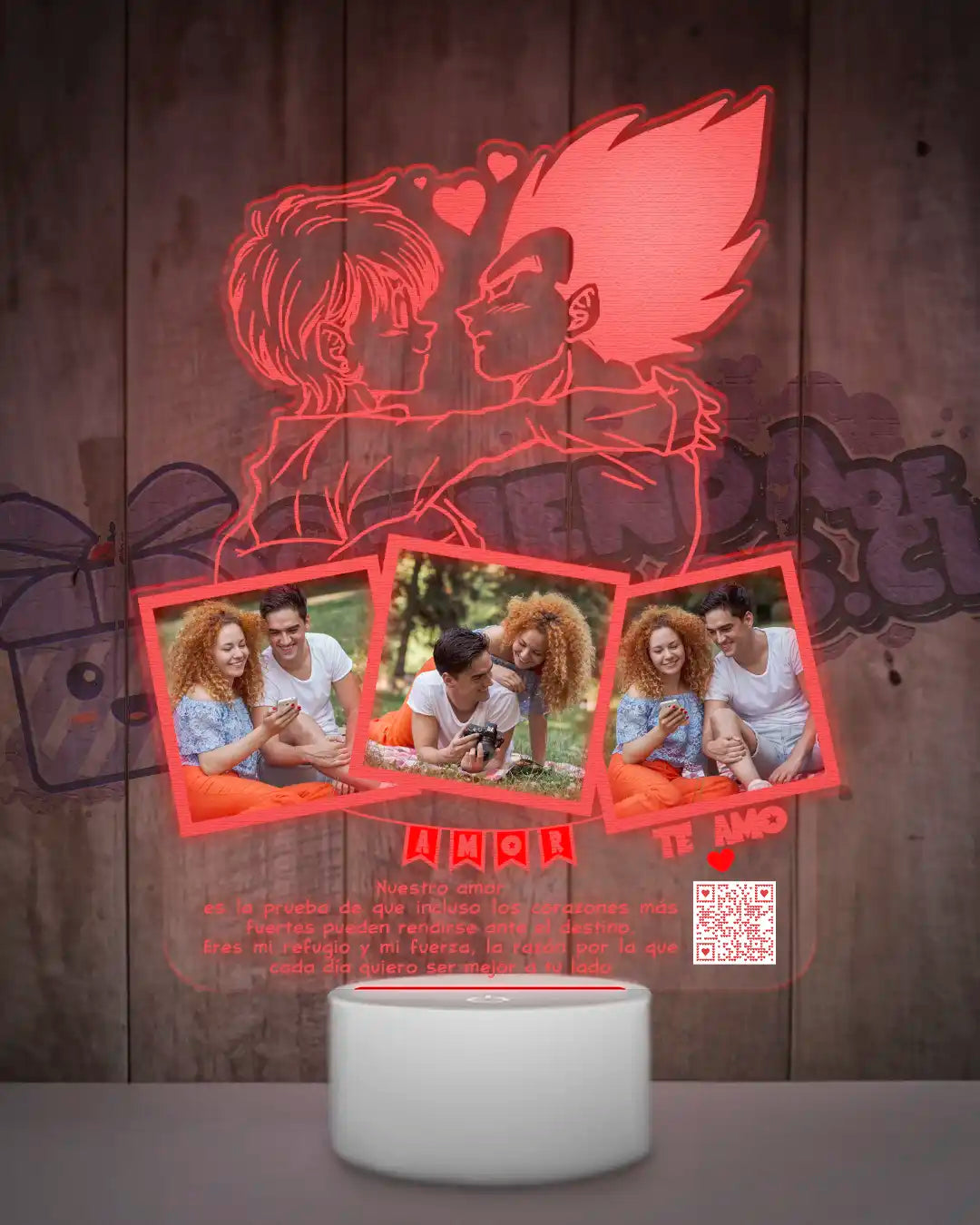 Lampara Led 3D Vegeta & Bulma