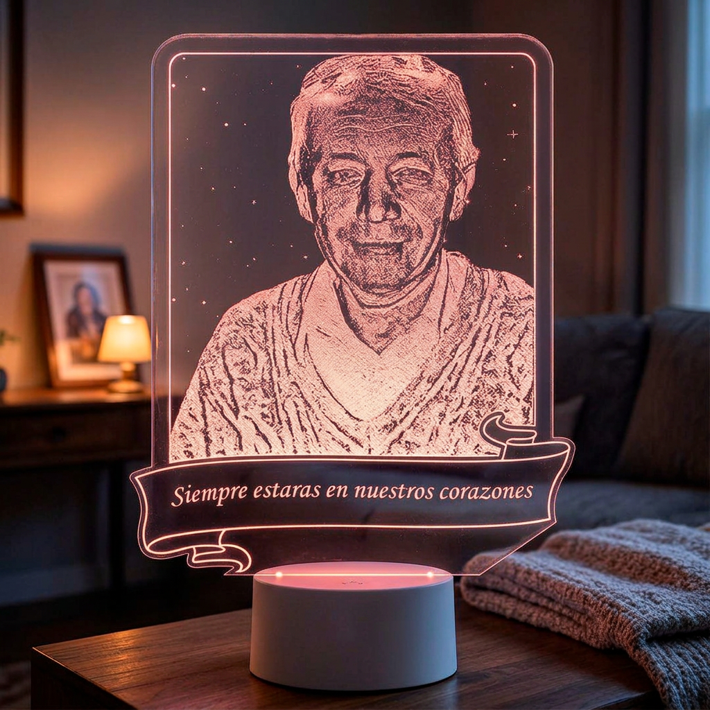 Lampara Led 3D Fotográfica Pergamino