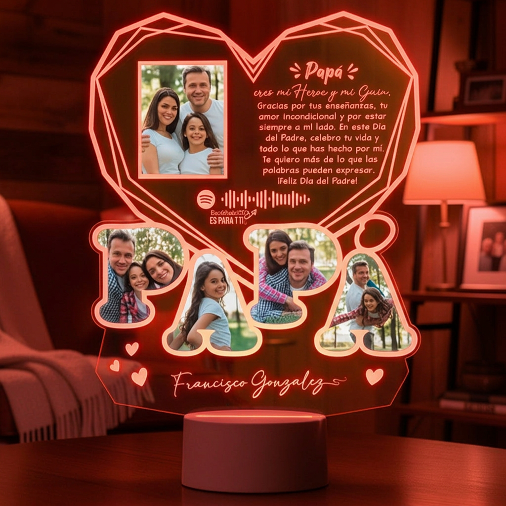 Lampara Led 3D Papa Diamante