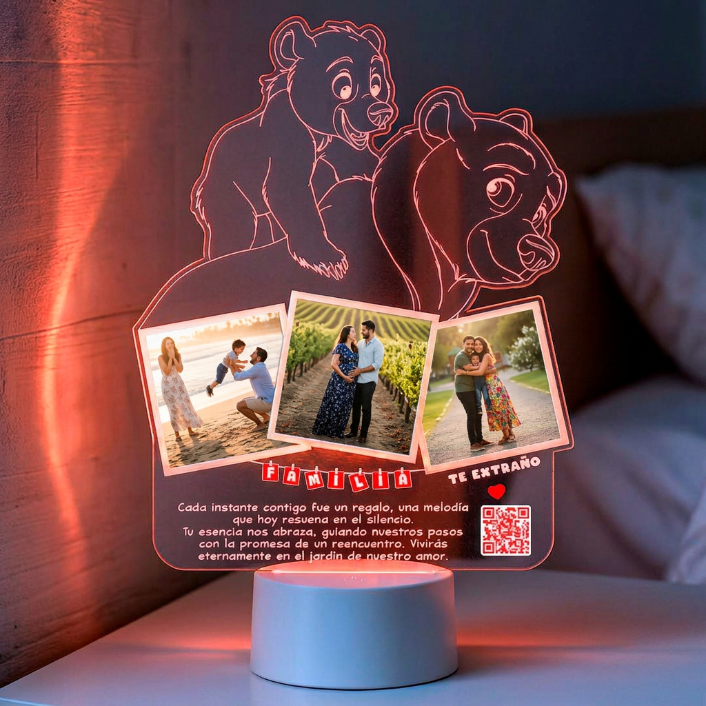 Lampara Led 3D Tierra de Osos