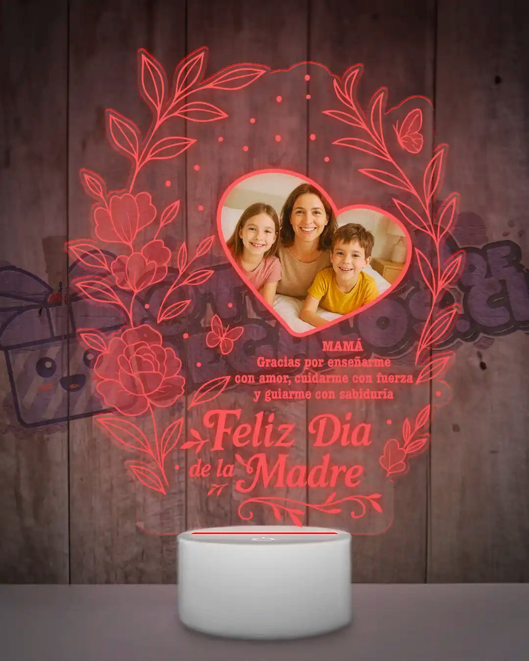 Lampara Led 3D Feliz Dia Mamá