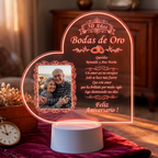 Lampara Led 3D Aniversario de Bodas