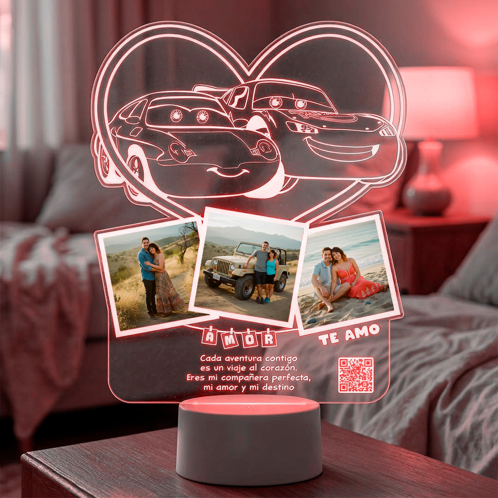 Lampara Led 3D Cars Rayo Mcqueen
