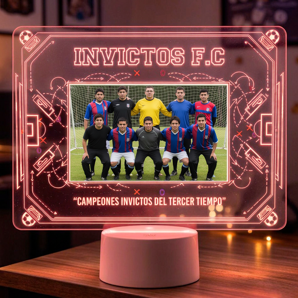 Lampara Led 3D Pizarra de Futbol