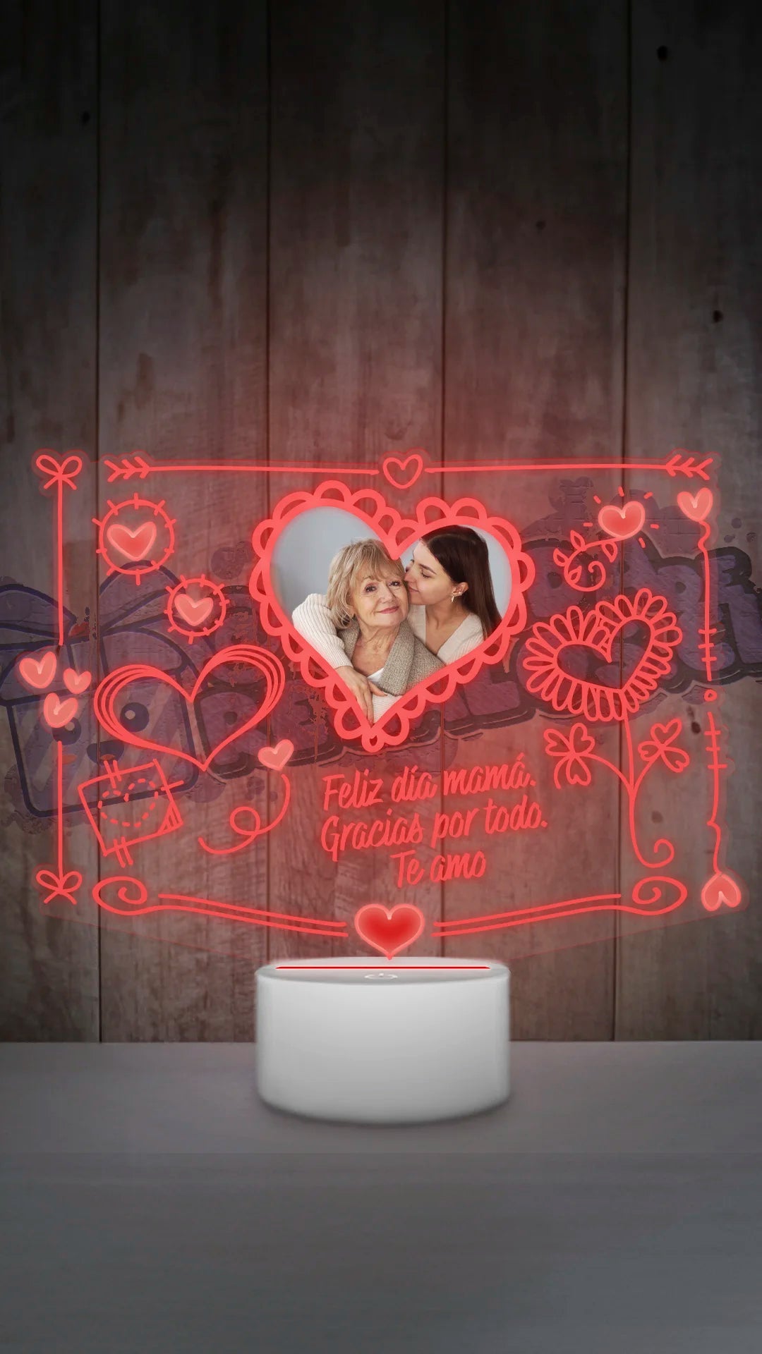 Lampara Led 3D Cute Corazon