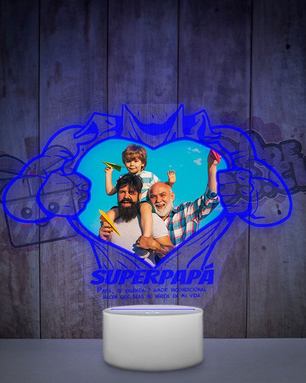 Lampara Led 3D SuperPapa Color