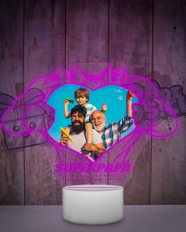 Lampara Led 3D SuperPapa Color