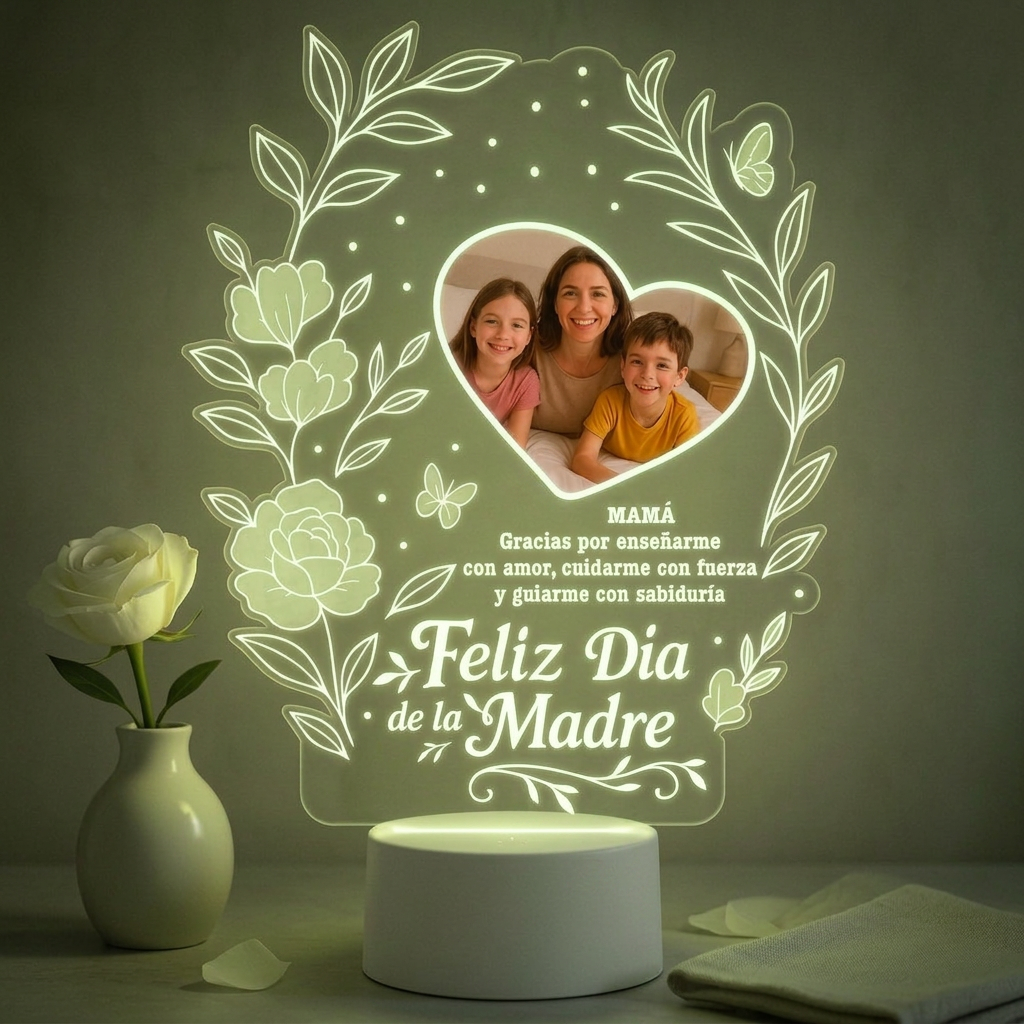 Lampara Led 3D Feliz Dia Mamá