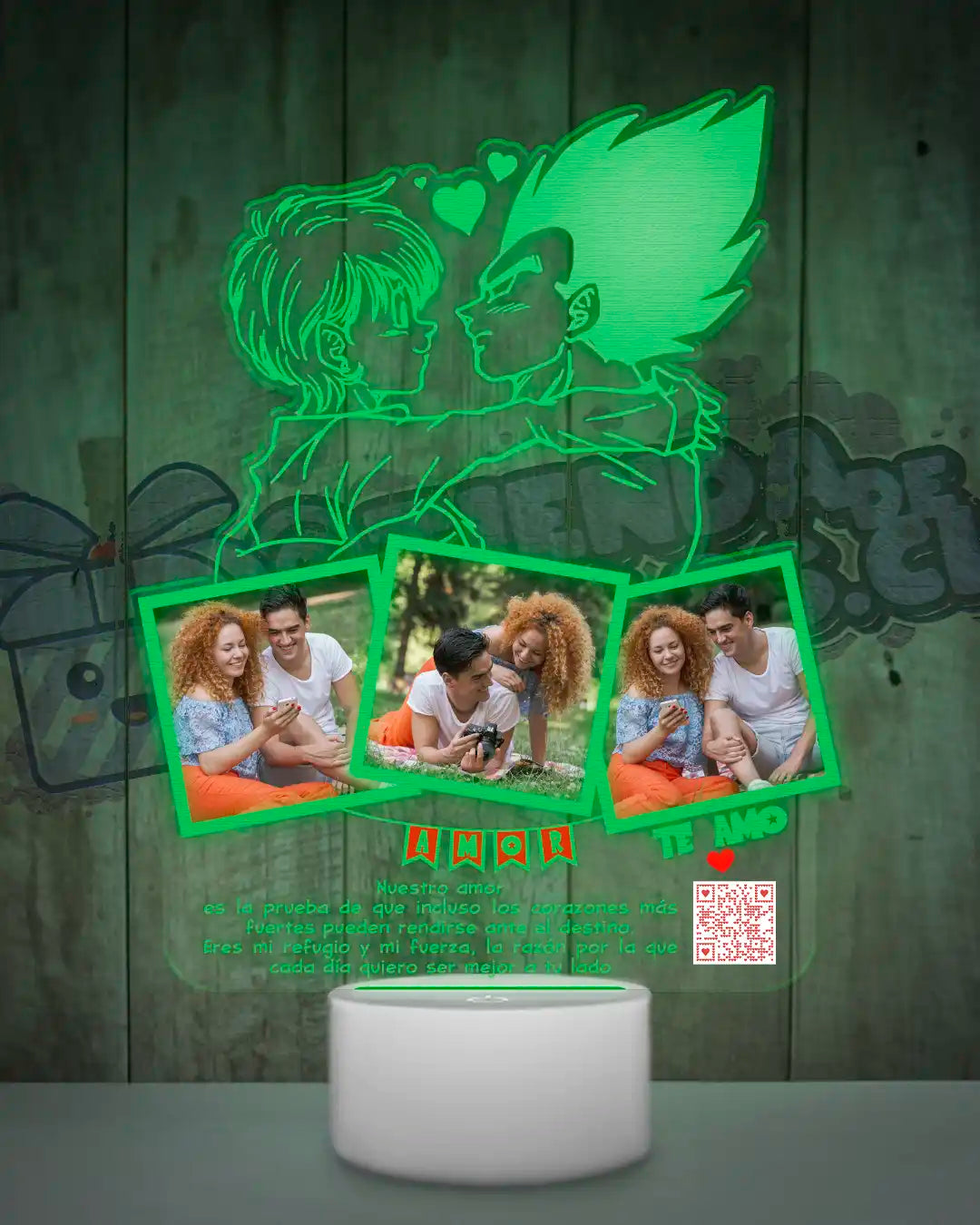 Lampara Led 3D Vegeta & Bulma