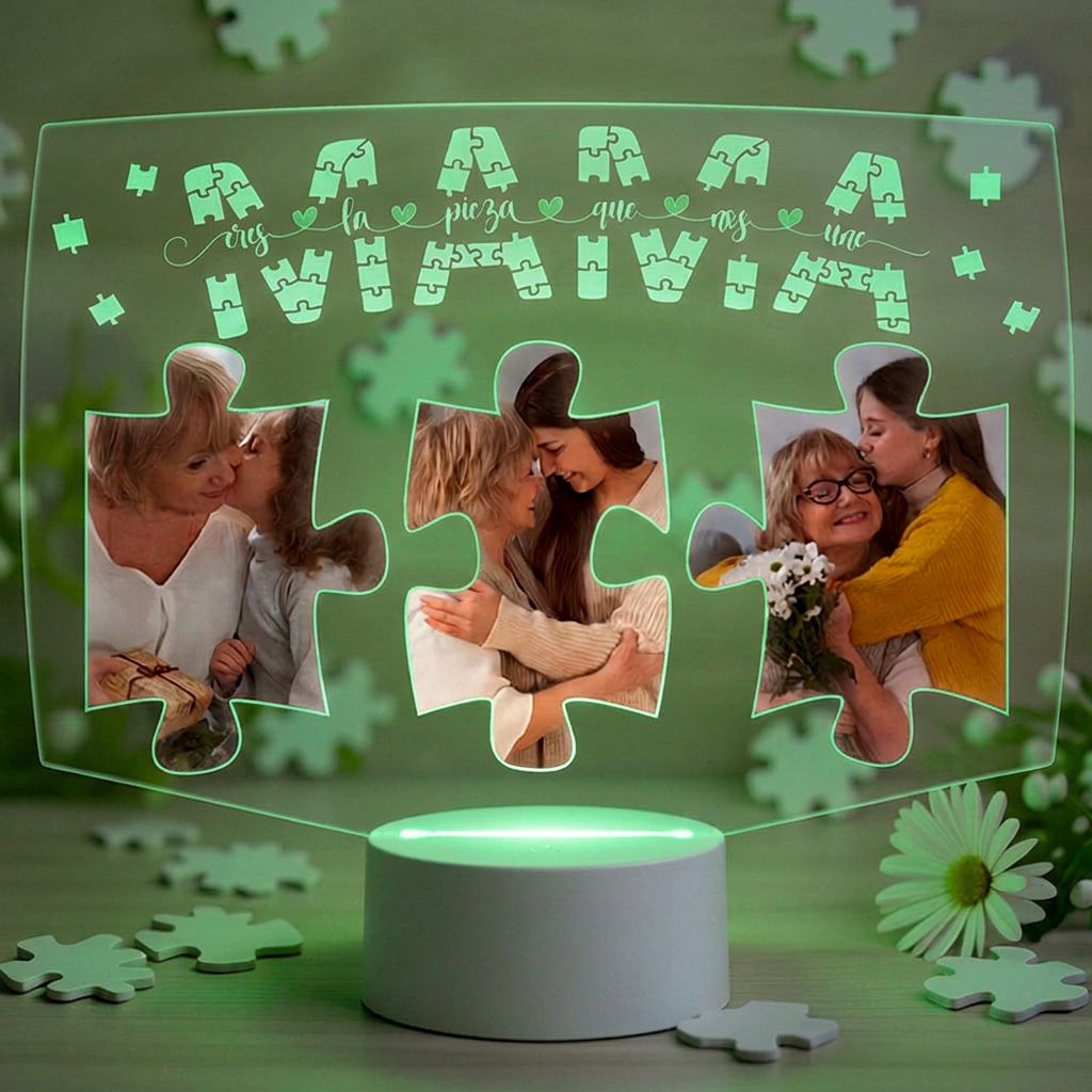 Lampara Led 3D Mama Rompecabezas
