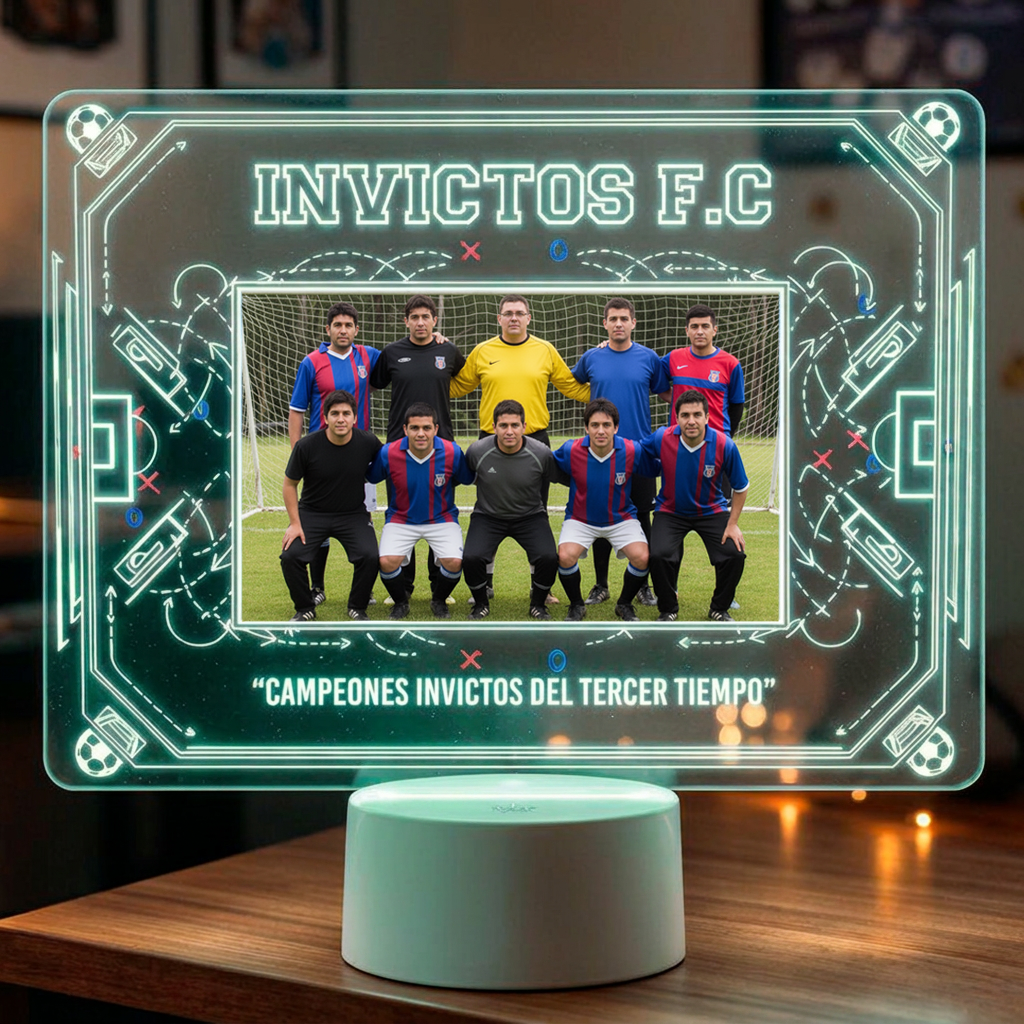 Lampara Led 3D Pizarra de Futbol