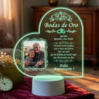 Lampara Led 3D Aniversario de Bodas