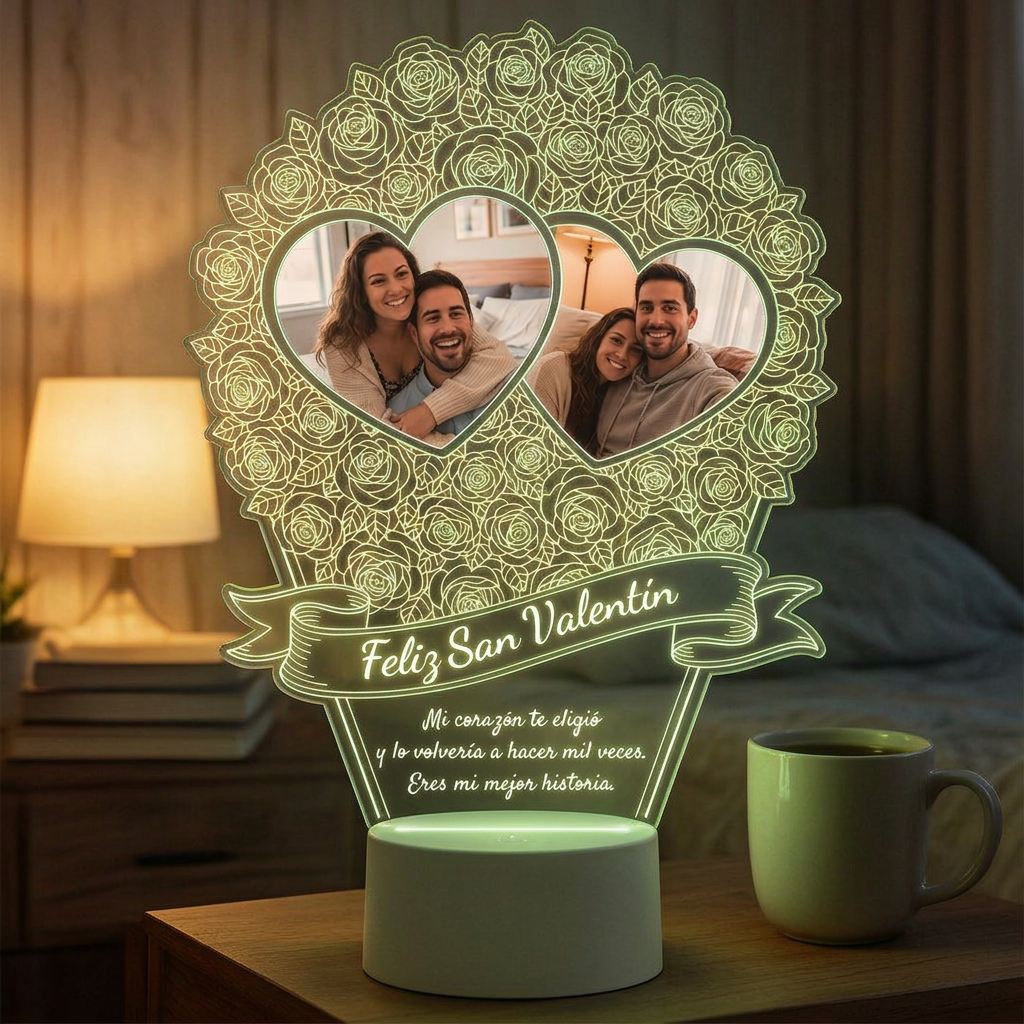 Lampara Led 3D Rosas