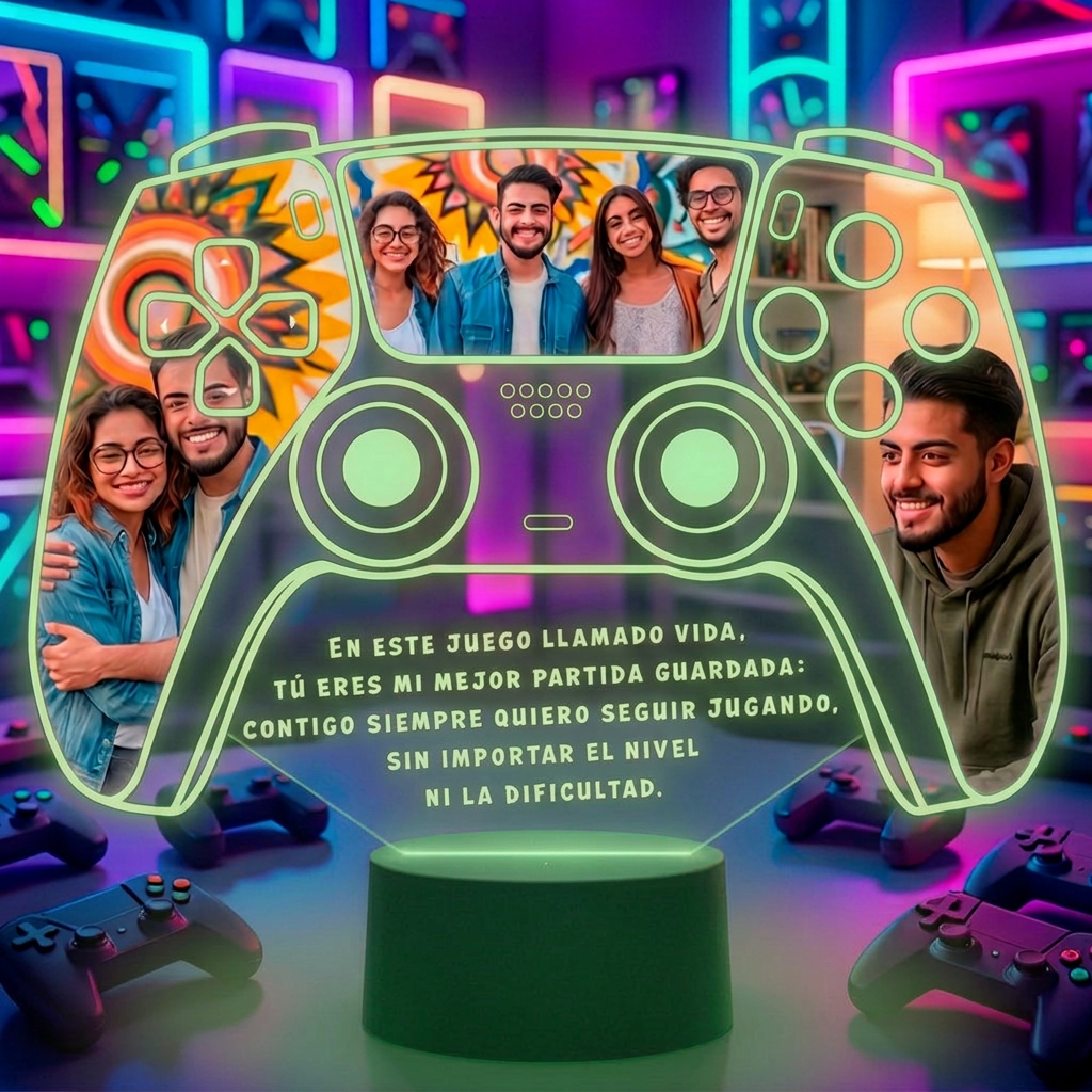 Lampara Led 3D Gamer