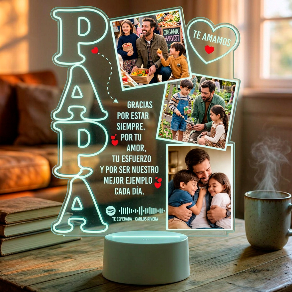 Lámpara Led 3D Papá 3 fotos