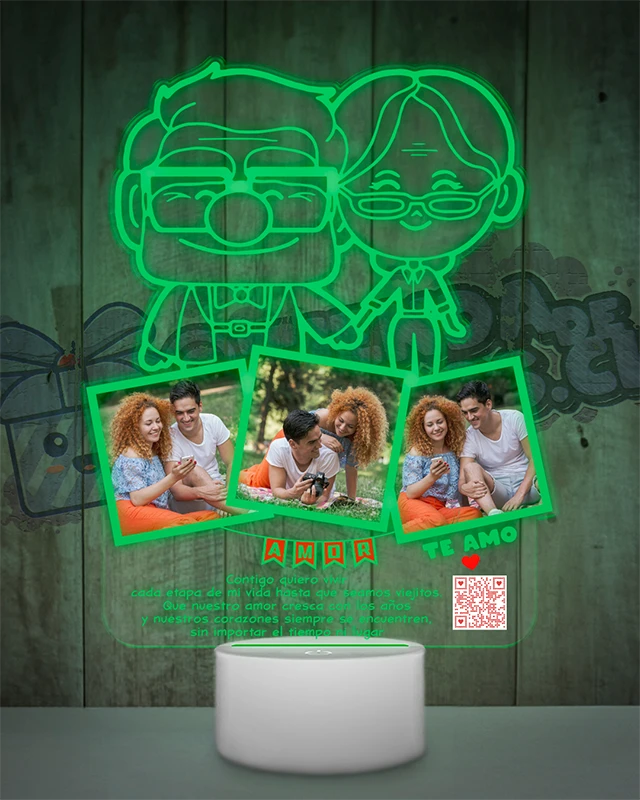 Lampara Led 3D Abuelitos Up