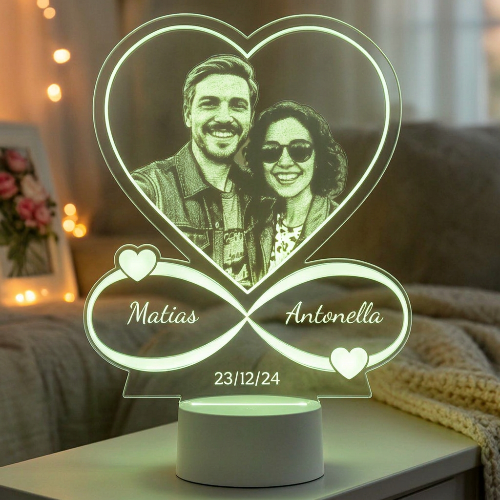 Lampara Led 3D Infinito Grabado