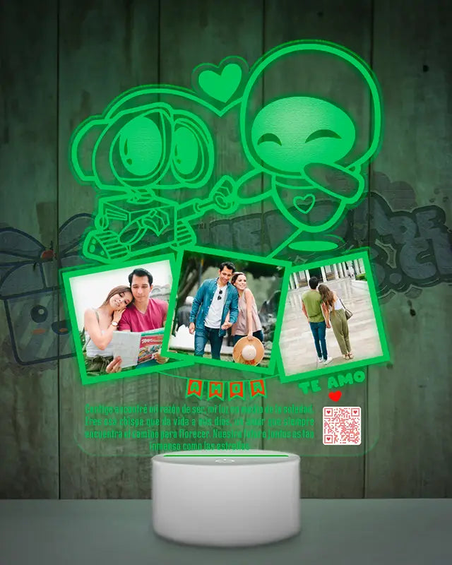 Lampara Led 3D Wall-E