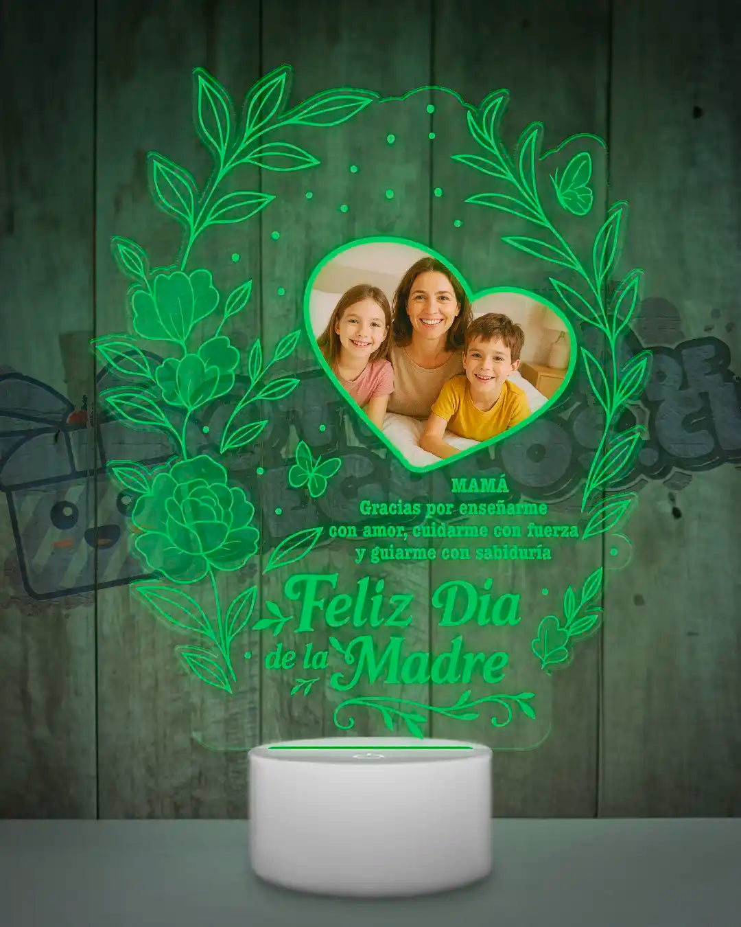 Lampara Led 3D Feliz Dia Mamá