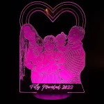 Lampara led 3d fotografica con una fotografia con corazon de fondo y una frase