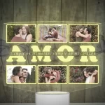 Lampara led 3d personalizada para parejas que contiene 6 fotografias y una frase