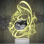 lampara led 3d Embarazada con fotografia de ecografia y una frase