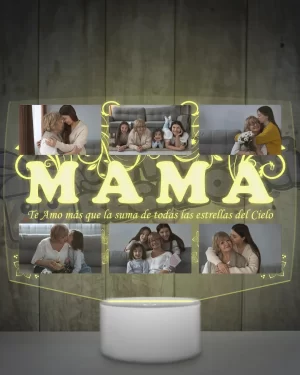 Lampara led 3D Mamá con 6 fotografias