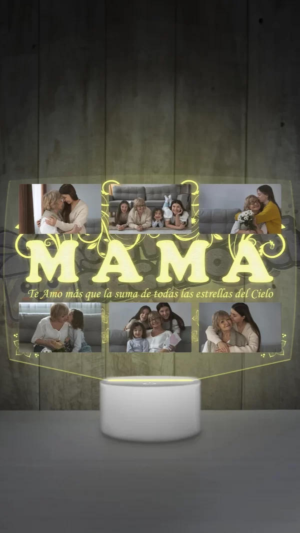 Lampara led 3D Mamá con 6 fotografias