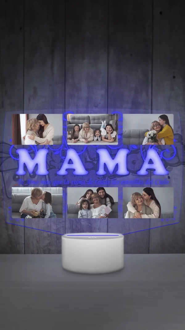 Lampara led 3D Mamá con 6 fotografias