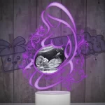 lampara led 3d Embarazada con fotografia de ecografia y una frase