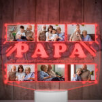 lampara led 3d papa 6 con 6 fotografias