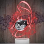 lampara led 3d Embarazada con fotografia de ecografia y una frase