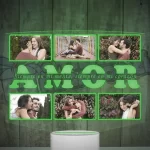 Lampara led 3d personalizada para parejas que contiene 6 fotografias y una frase